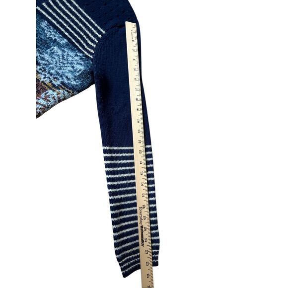 Sparrow Anthropologie Arras Navy Blue Zip Front Cardigan Sweater Wool Mohair S - Picture 5 of 10